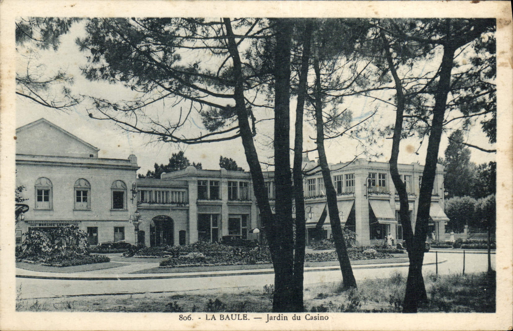 VINTAGE POSTCARD La Baule Garden of the Casino