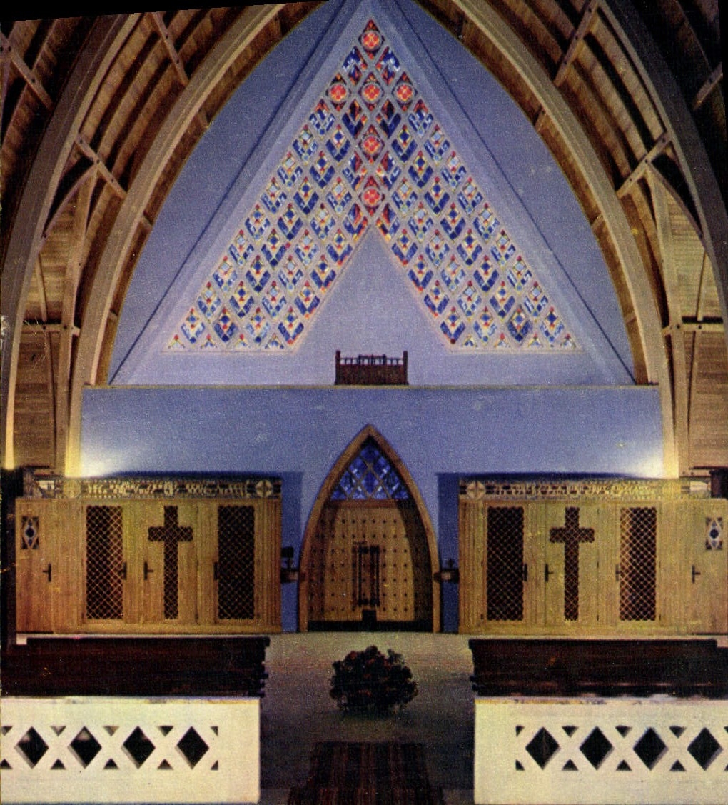 VINTAGE POSTCARD Eglise Notre Dame Of Leman Arches in Oak Vongy Thonon les Bains