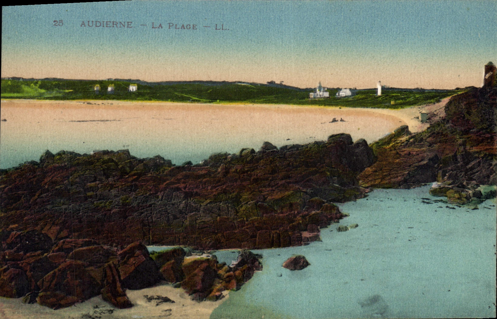 VINTAGE POSTCARD Audierny the Beach