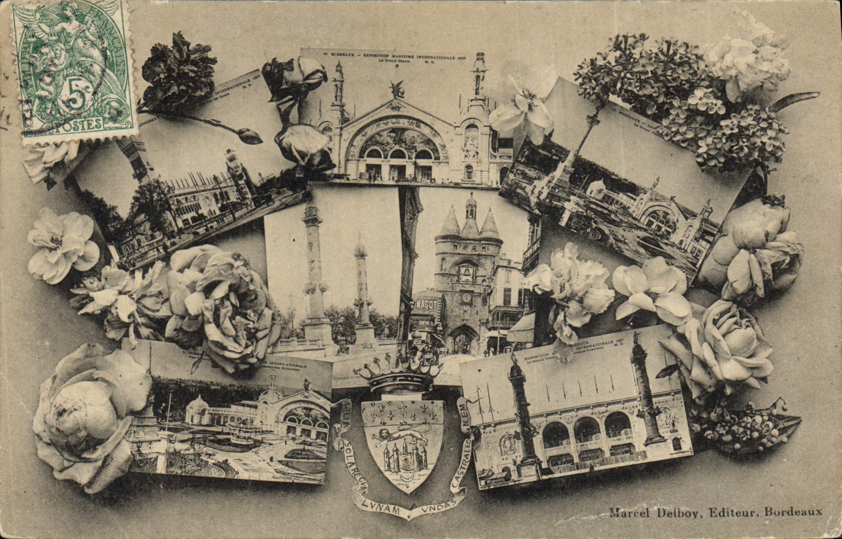 POSTAL Burdeaux de la VENDIMIA