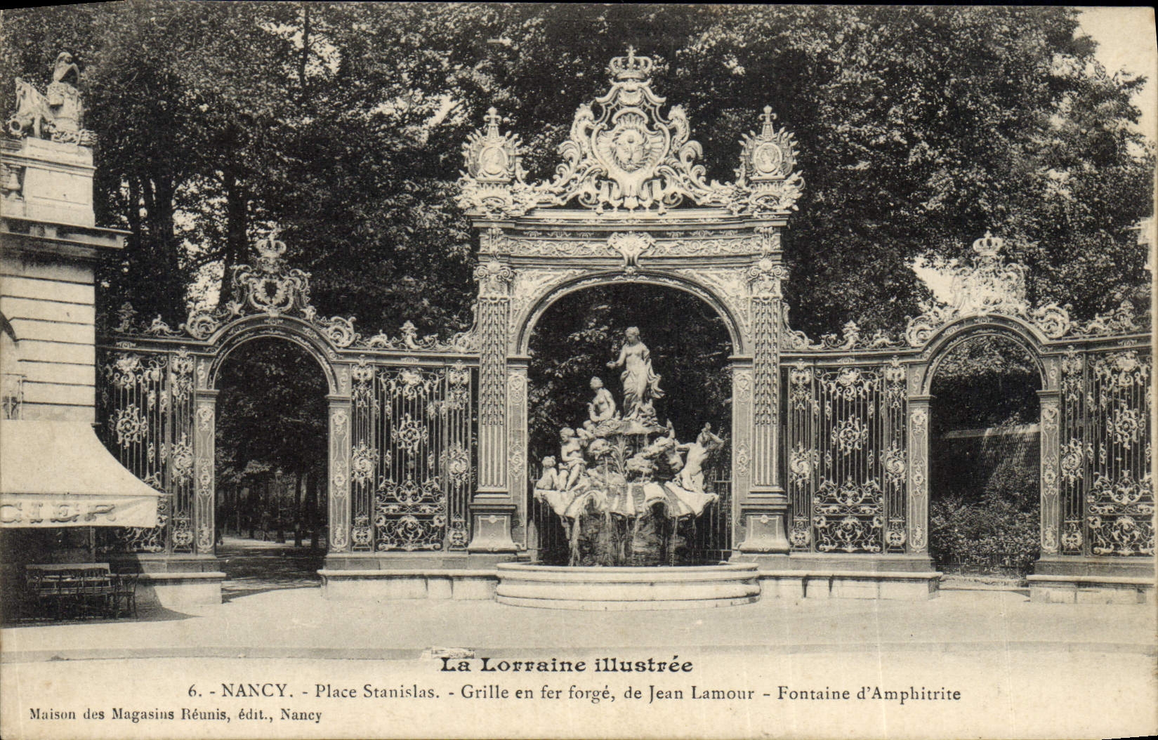 CPA Nancy Place Stanislas Grille En Fer Forge de Jean Lamour Fontaine d'Amphitrite 