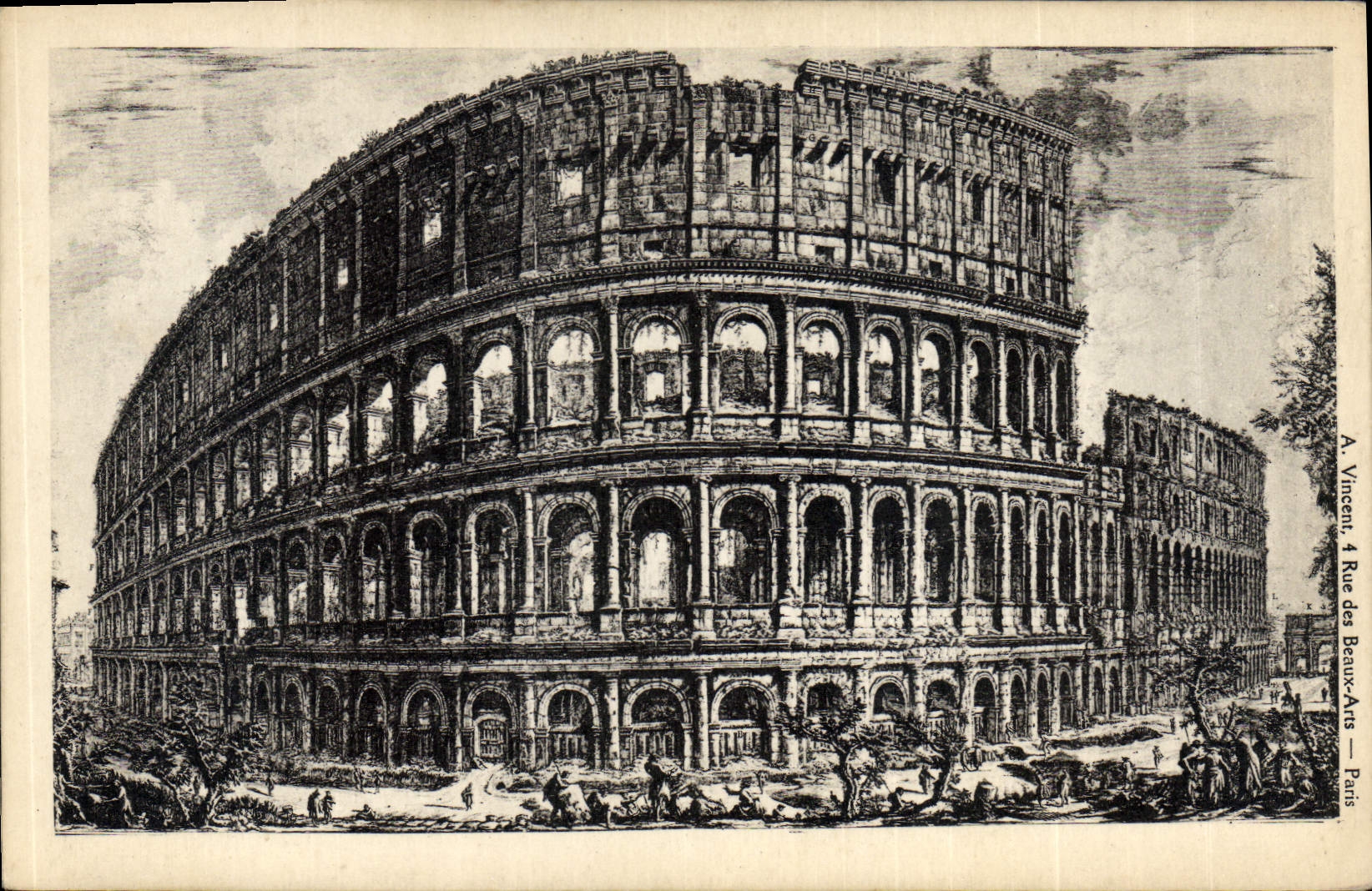 Arena de la antigüedad de la POSTAL de la VENDIMIA