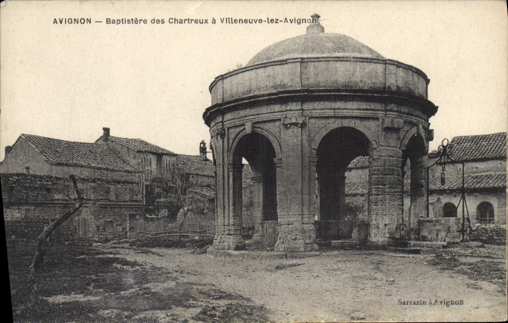VINTAGE POSTCARD Avignon Baptistere of the Carthusian monks has Villeneuve Avignon