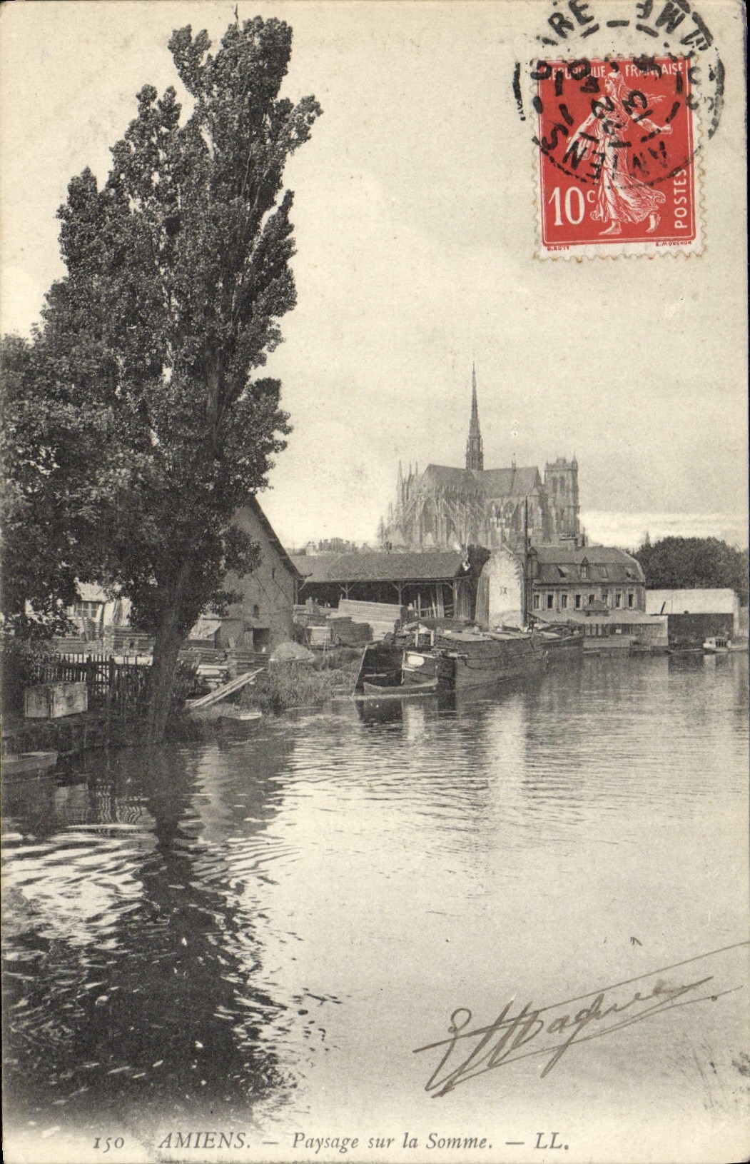 VINTAGE POSTCARD Amiens Landscape On the Sum