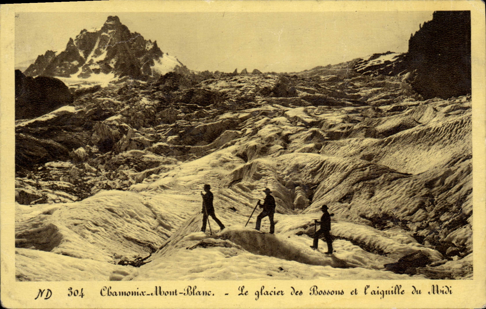 VINTAGE POSTCARD Chamonix Mont Blanc the Glacier Of Let us work And switches South