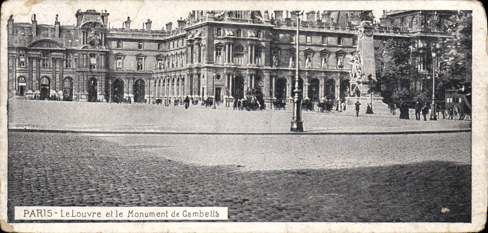 VINTAGE POSTCARD Paris Louvre And the Monument De Gambelia