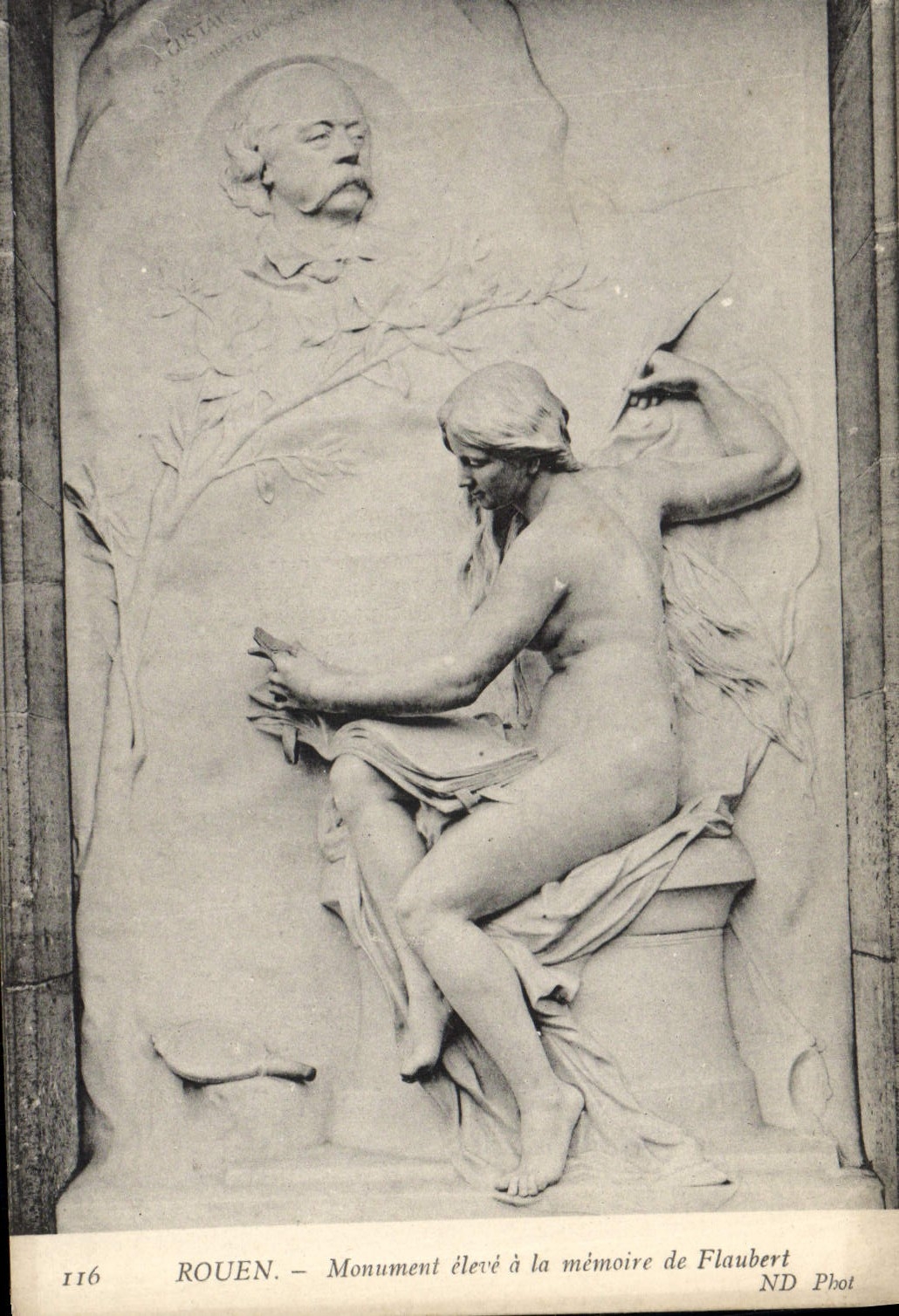 VINTAGE POSTCARD Rouen Monument Raised With the Memory Of Flaubert