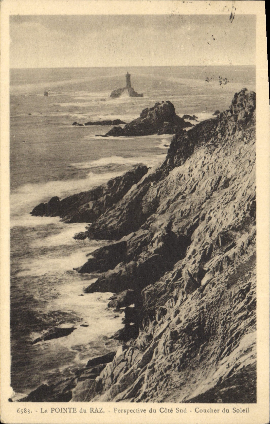 CPA La Pointe Du Raz Perapective Du Cote Sud Coucher du soleil