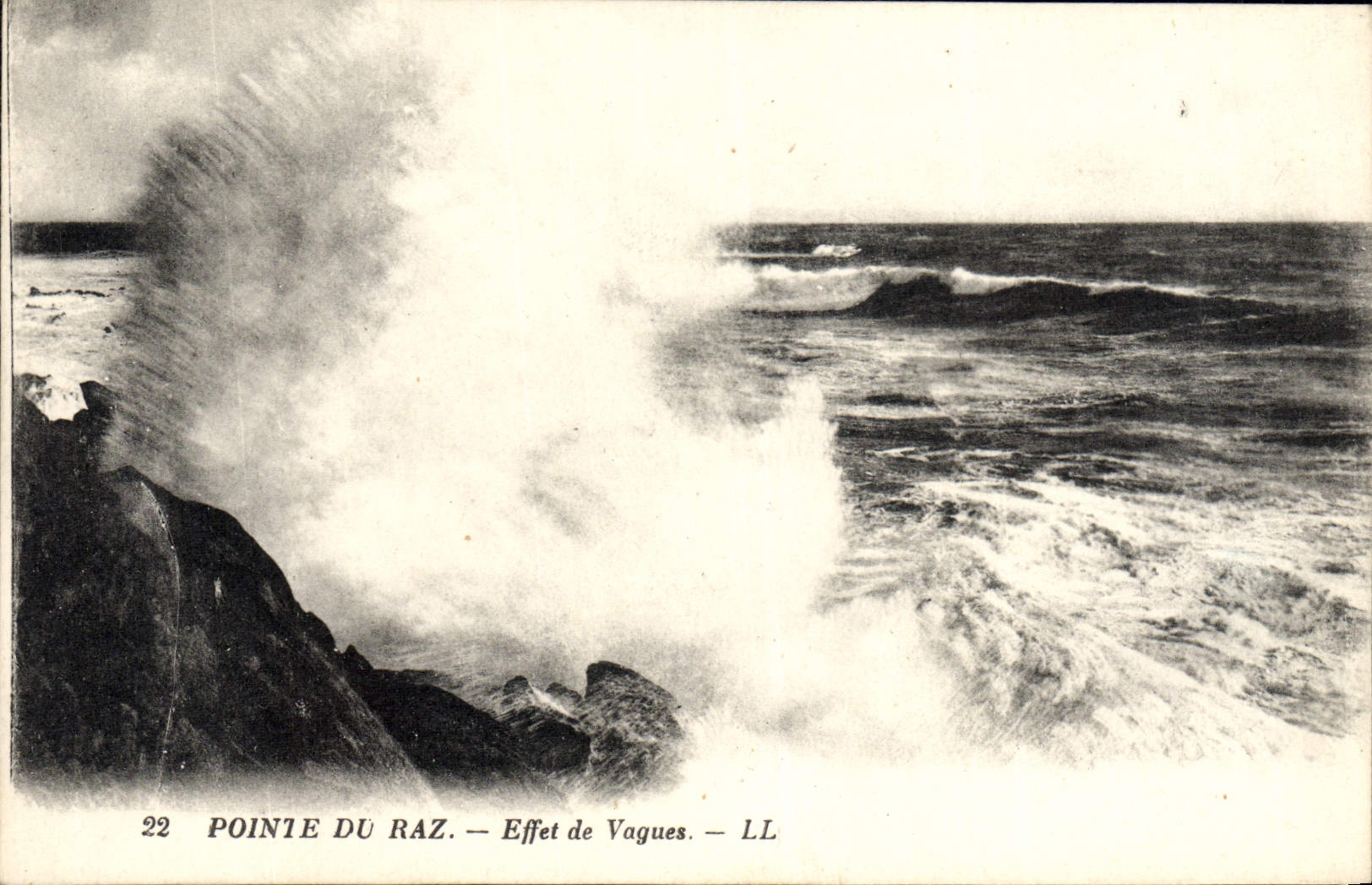VINTAGE POSTCARD Point Of the Strong current Effect Waves