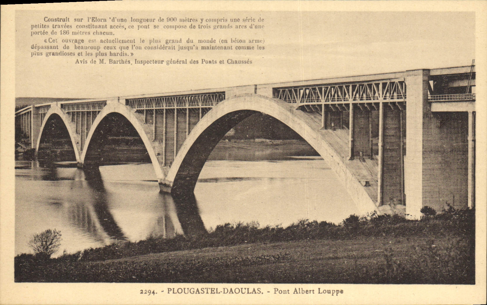 VINTAGE POSTCARD Plougastel Daoulas Bridge Albert Louppe