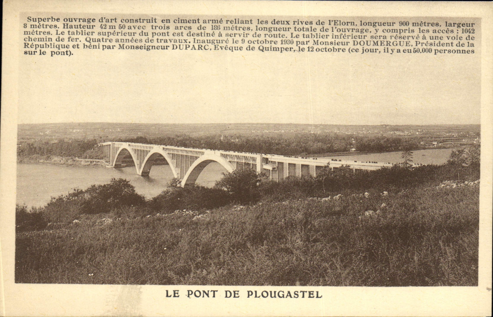 VINTAGE POSTCARD the Bridge De Plougastel