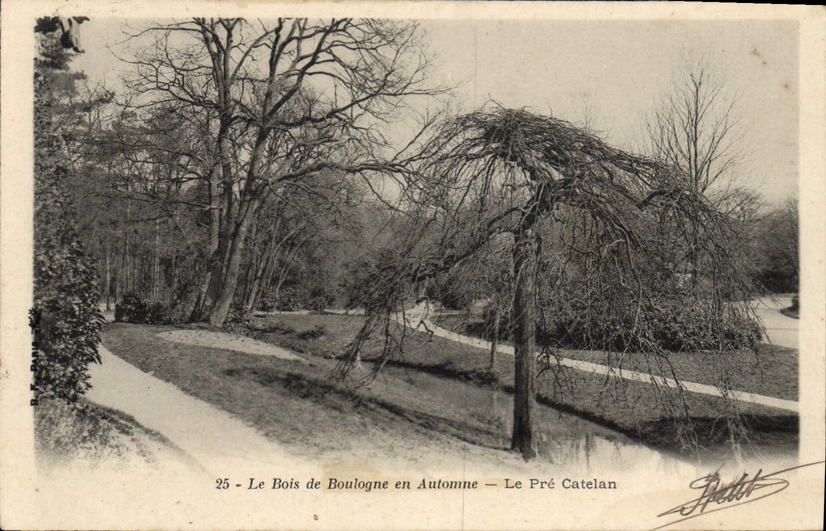 VINTAGE POSTCARD the Bois de Boulogne In Fall Pre Catelan Paris