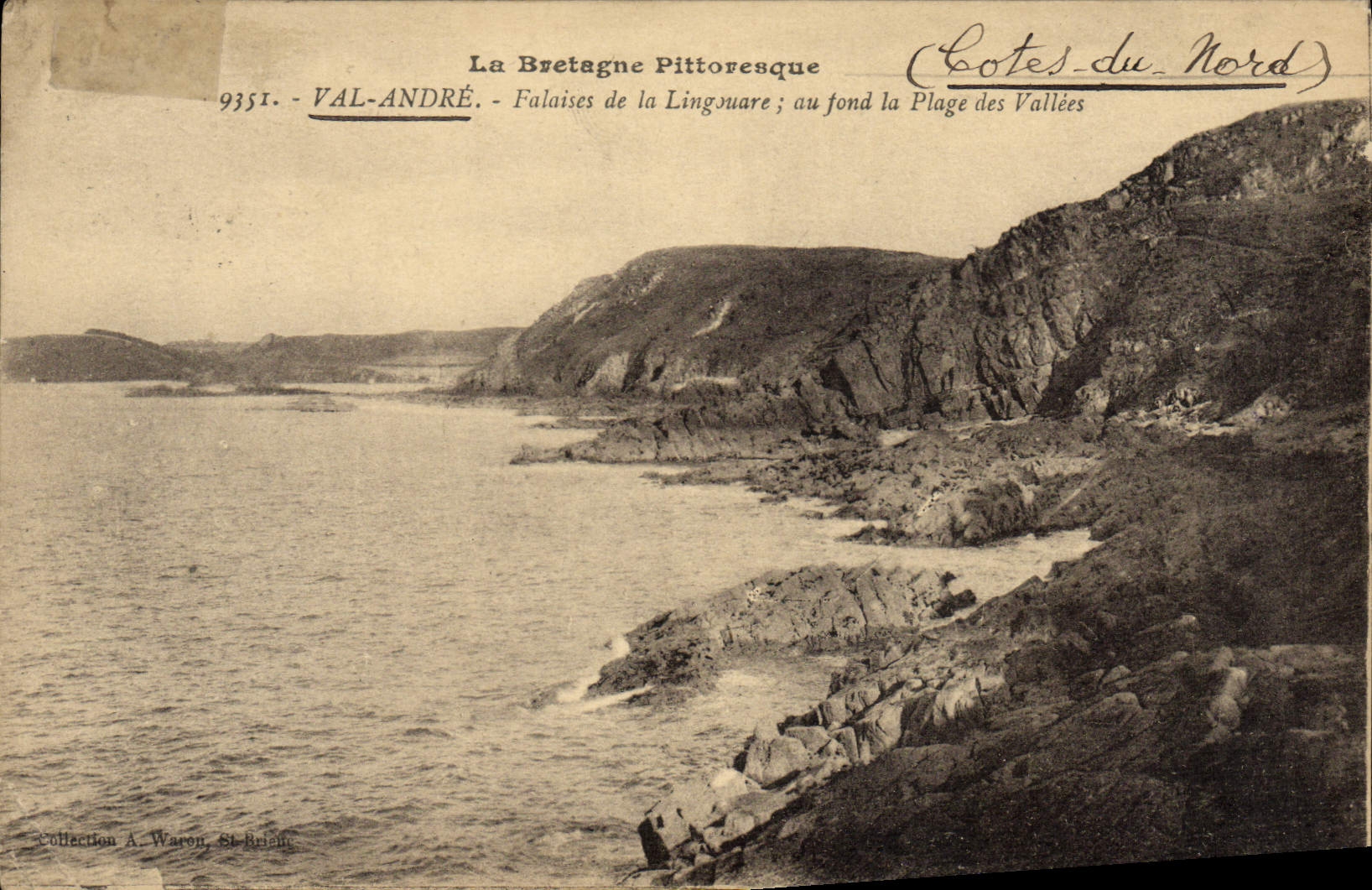 VINTAGE POSTCARD Valley Andre Falaises Of Lingouare At the Bottom the Beach Of the Valleys