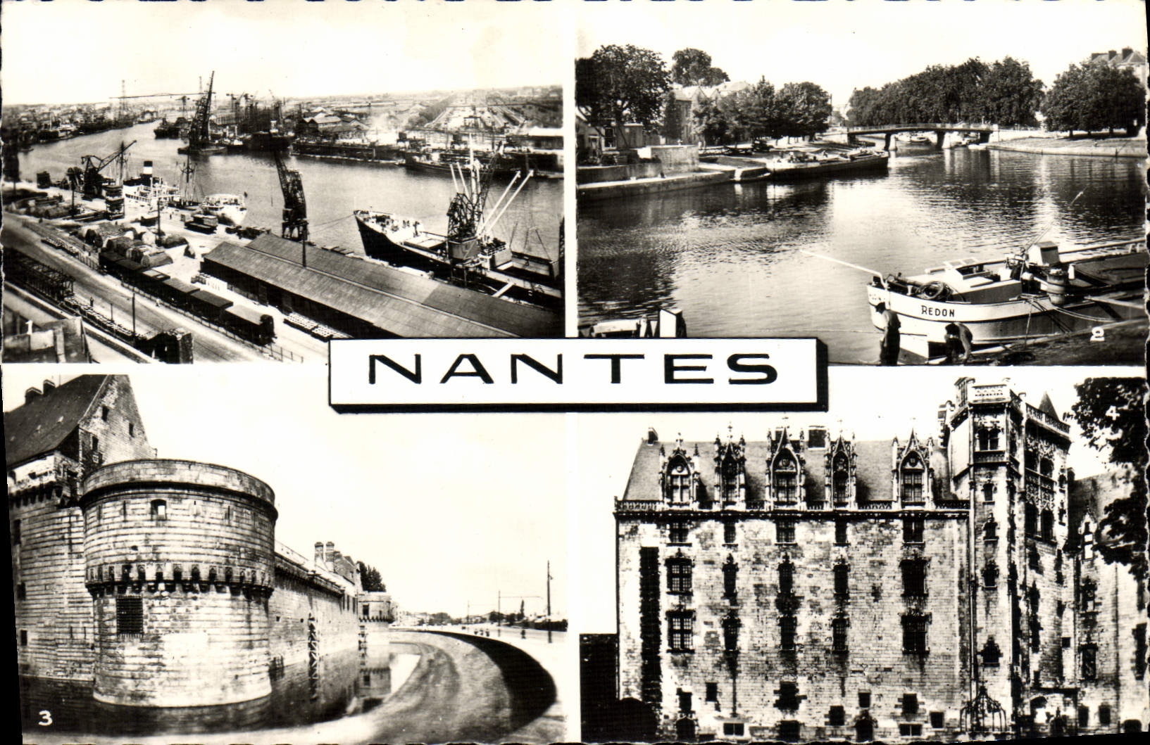MODERN CARD Nantes the quays Holy Bridge Mihiel Castle of the Dukes