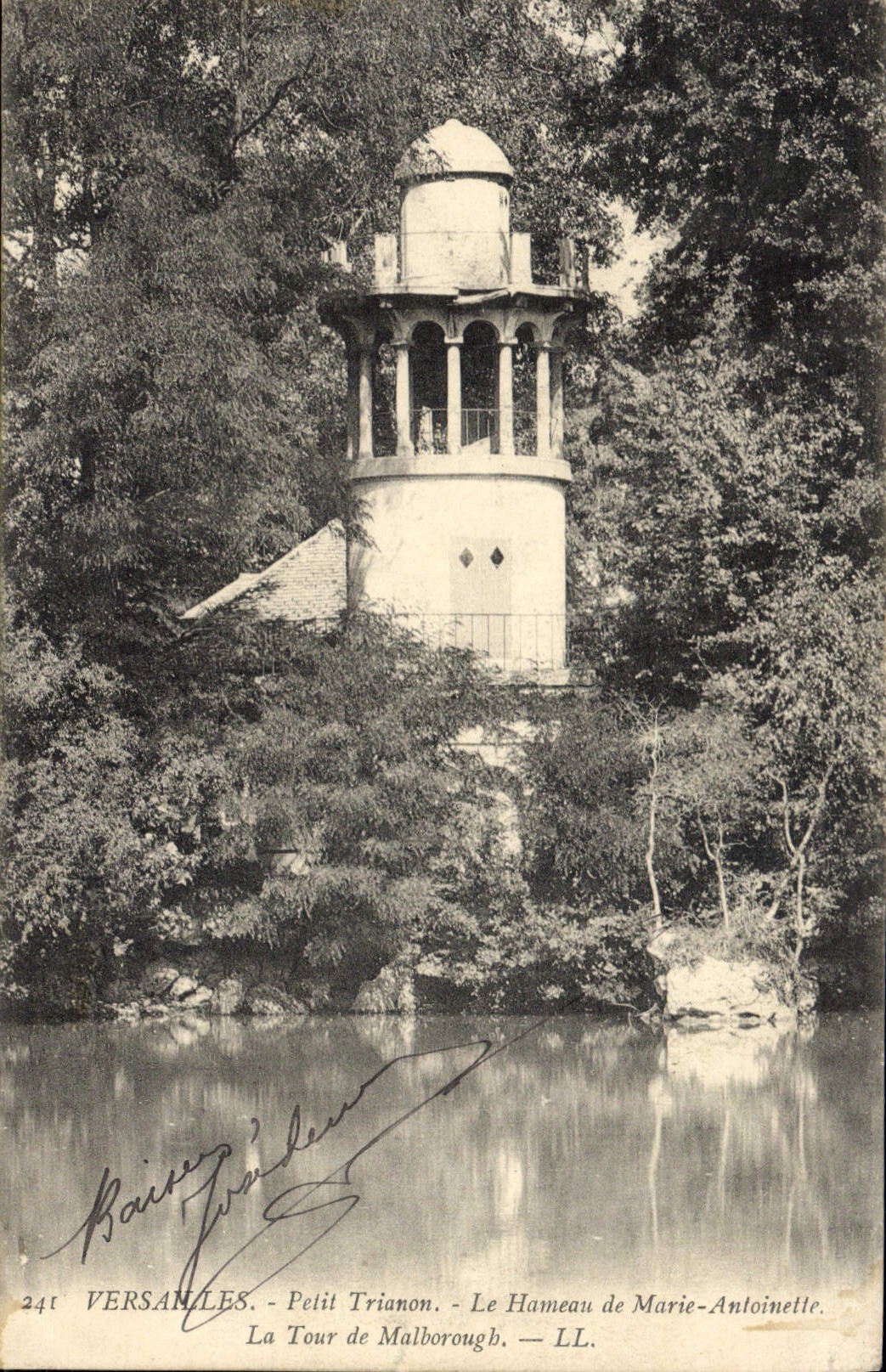 POSTAL Versalles pequeño Trianon de la VENDIMIA el Hamlet de Marie Antonieta la torre de Malbourough