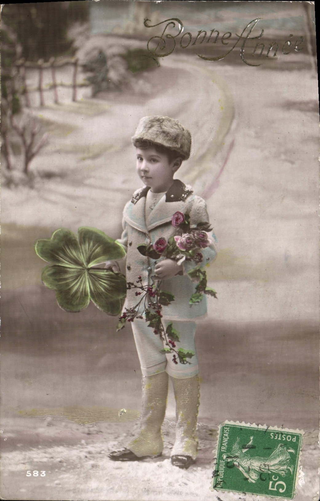 CPA Fantaisie Enfant Trefle