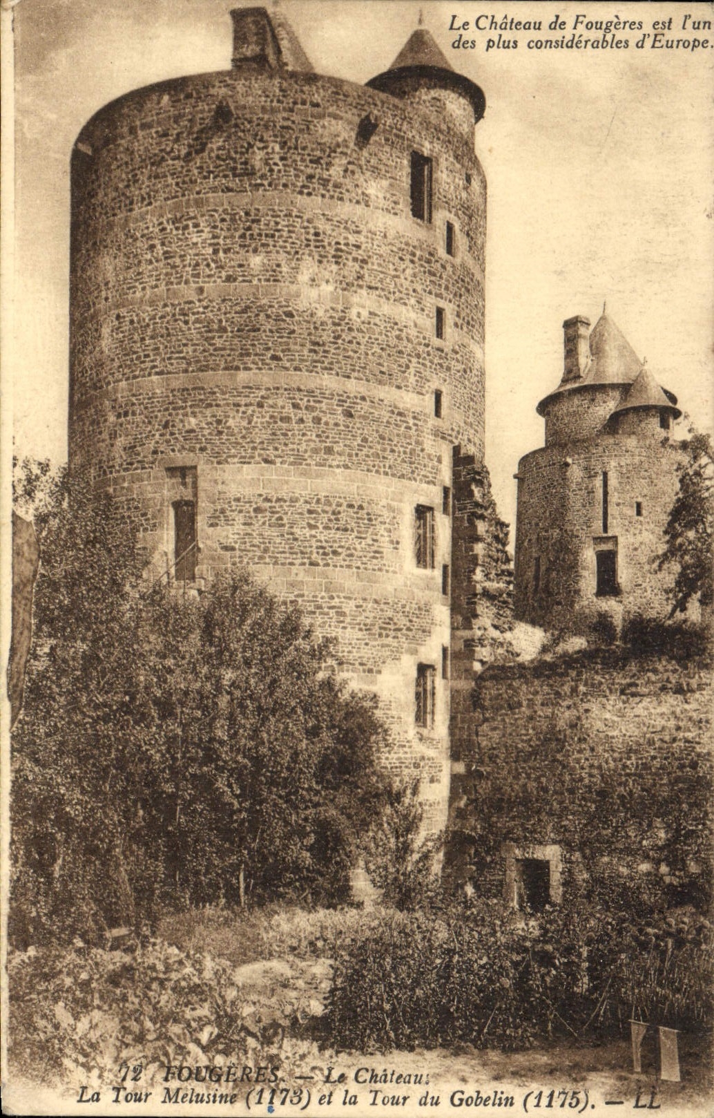 VINTAGE POSTCARD Ferns the Castle the Melusine Tower And the Tower Of the Goblin