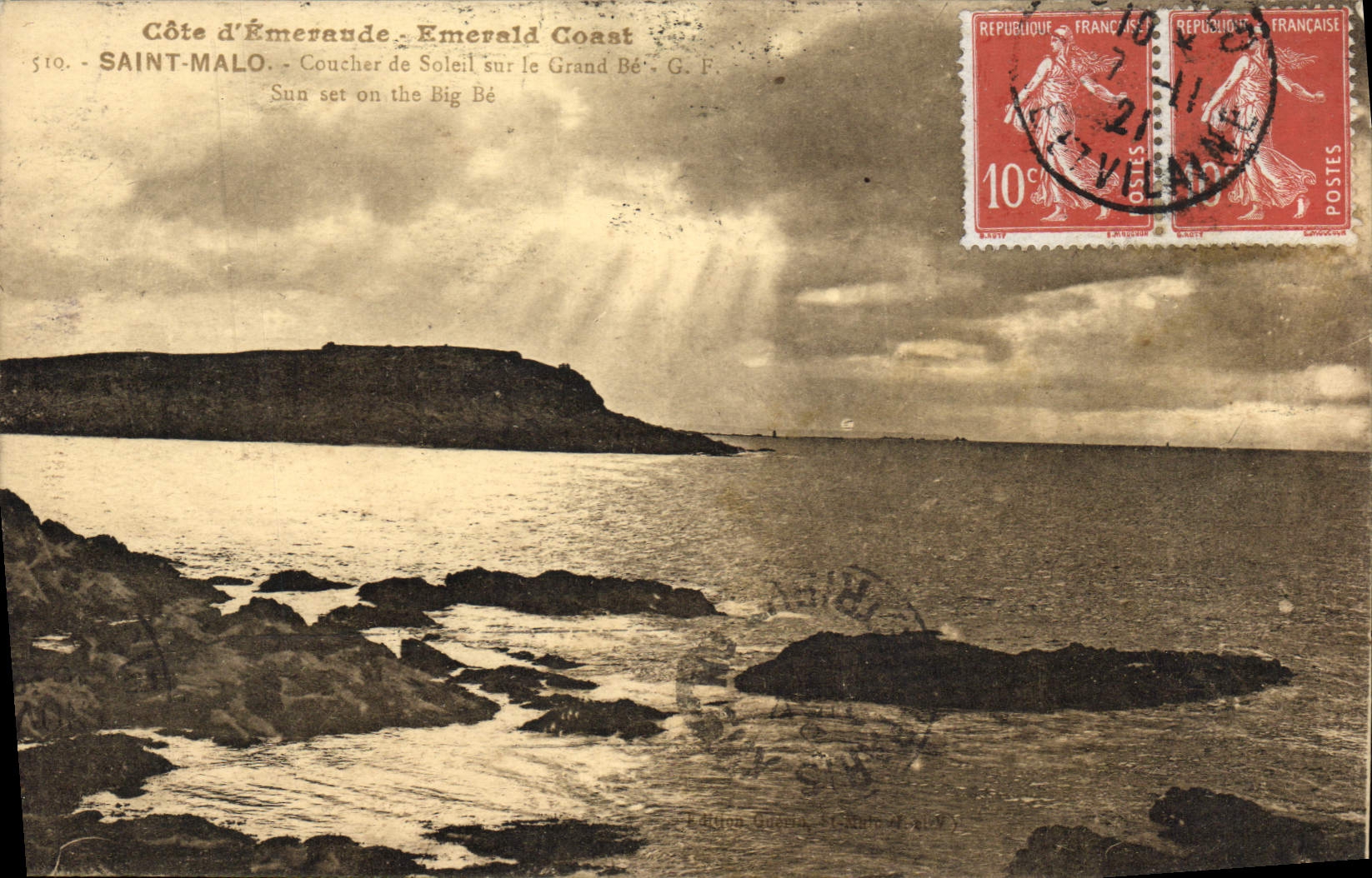 CPA Saint Malo Coucher De Soleil Sur Le Grand Be