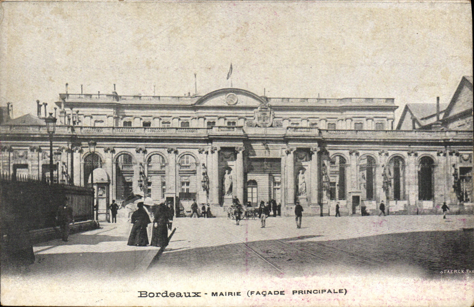 CPA Bordeaux Mairie Facade principale Publicite Lait d'Appenzell