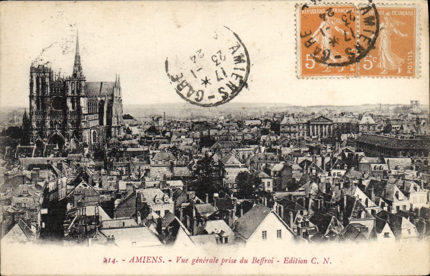 CPA Amiens Vue Generale Prise Du Beffroi