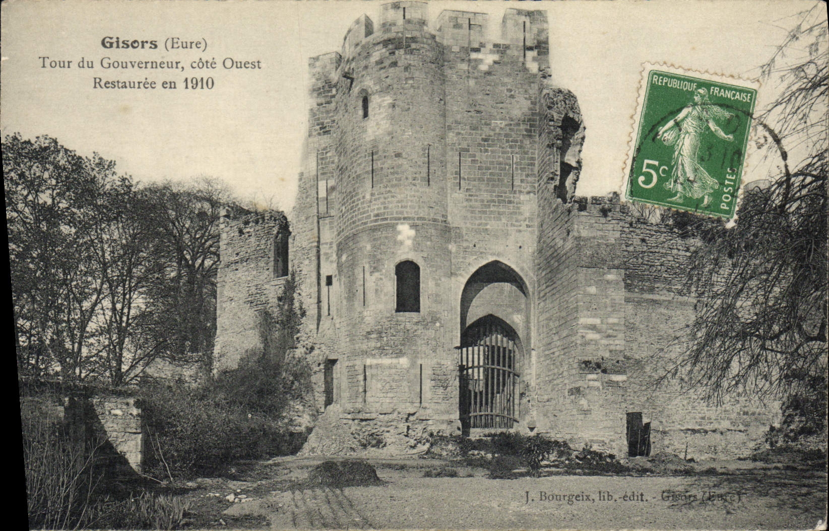Vuelta de Gisors de la POSTAL de la VENDIMIA del gobernador