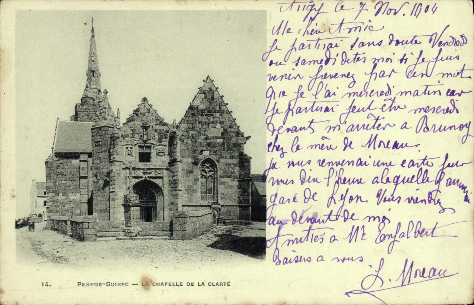 CPA Perros Guirec La Chapelle De La Clarte