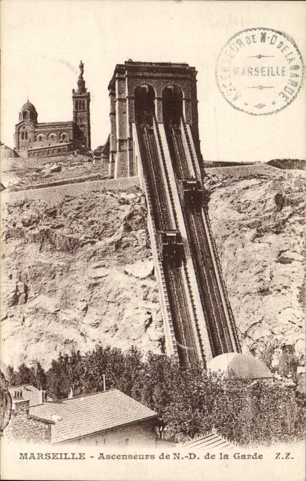 CPA Marseille Ascenseurs De ND de La Garde