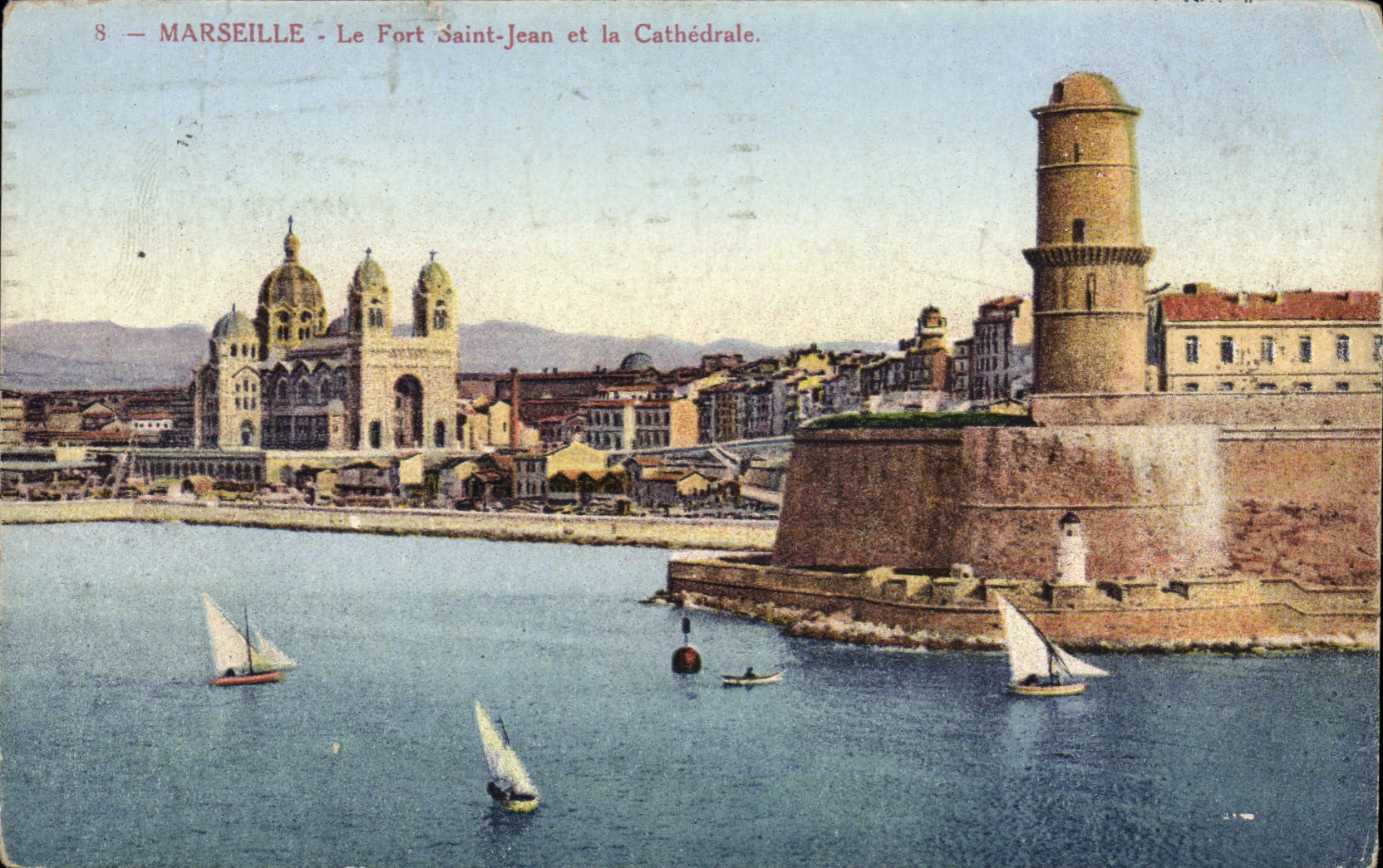 CPA Marseille Le Fort Saint Jean Et La Cathedrale