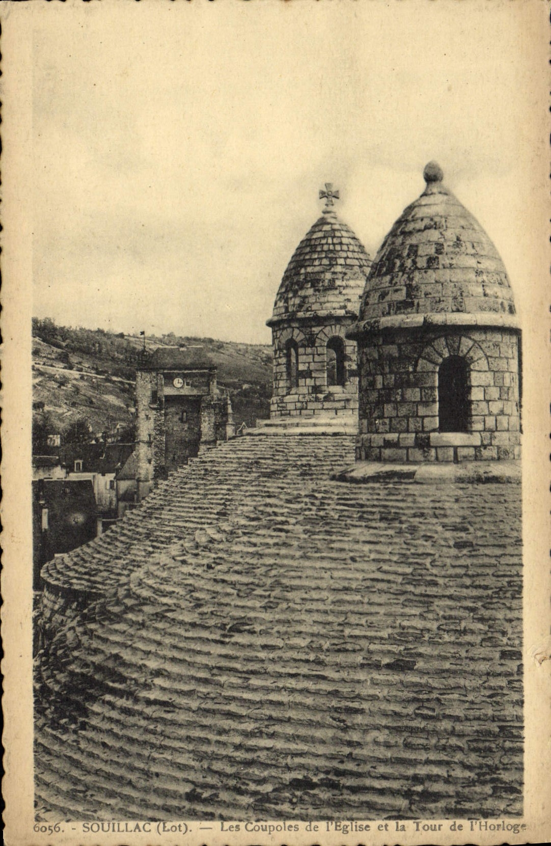VINTAGE POSTCARD Souillac the Cupolas De I' Eglise And the Tower De I' Horloge