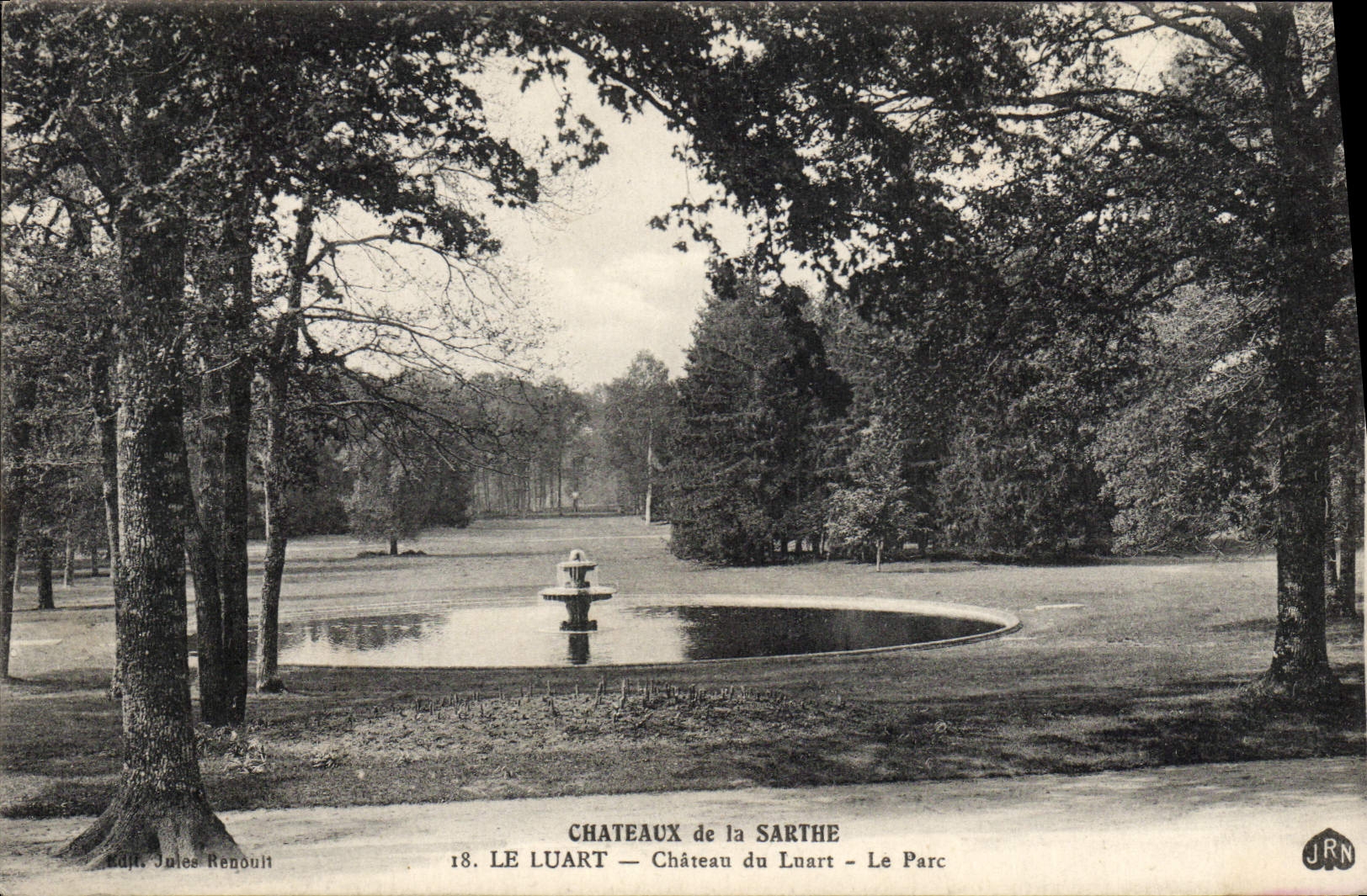 VINTAGE POSTCARD Castles Of the Sarthe Luart Castle Of Luart the park