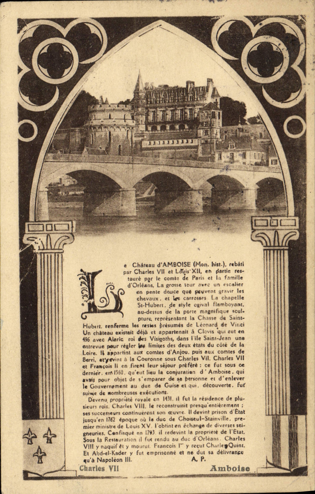 VINTAGE POSTCARD Castle D' Amboise