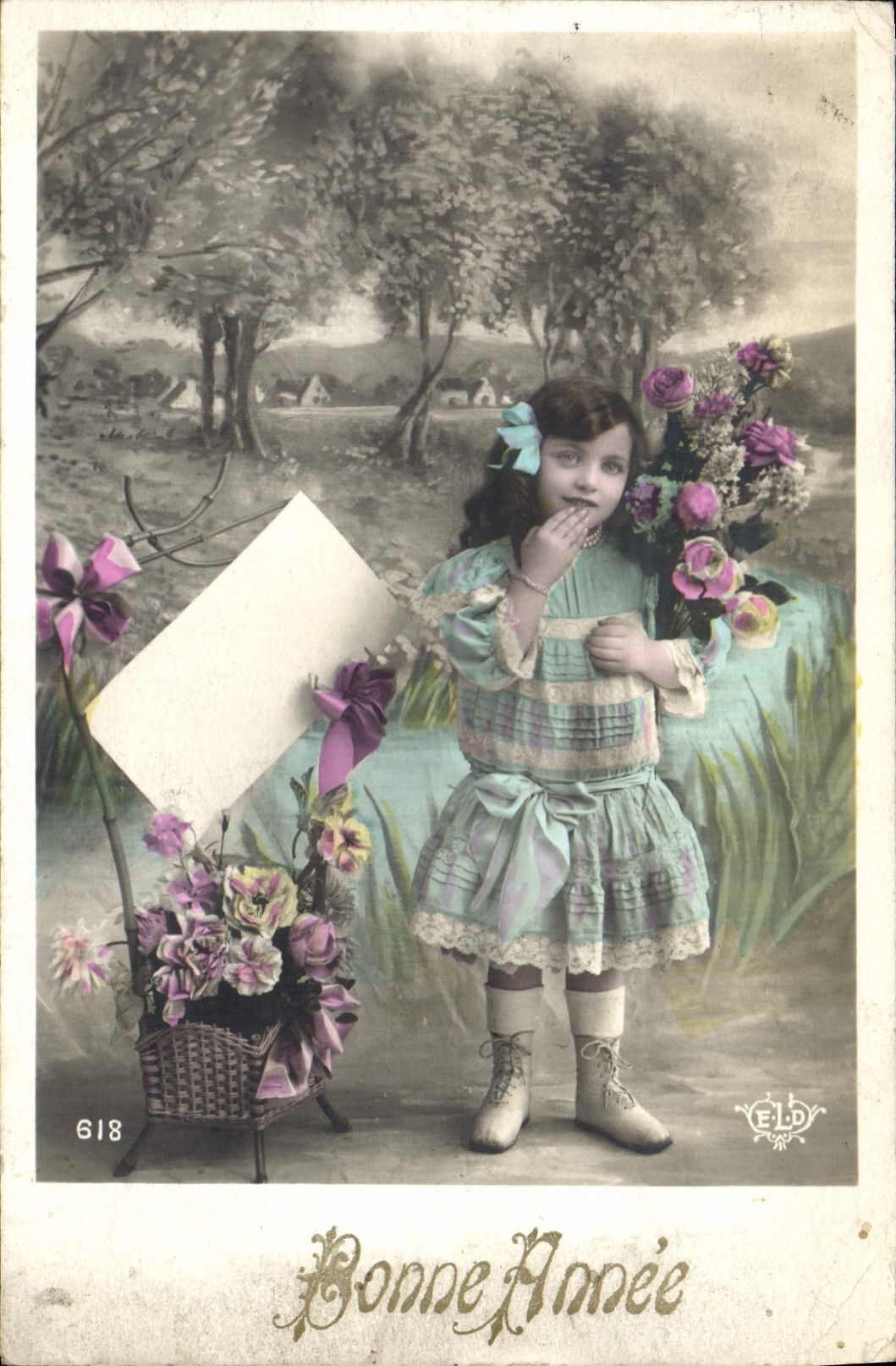 VINTAGE POSTCARD Happy New Year Child