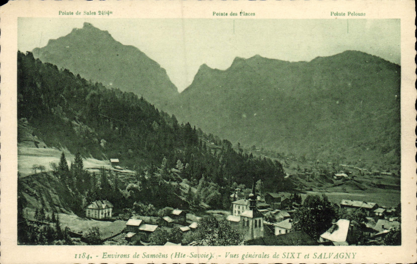 VINTAGE POSTCARD Surroundings De Samoens Seen General of Sixt and Salvagny