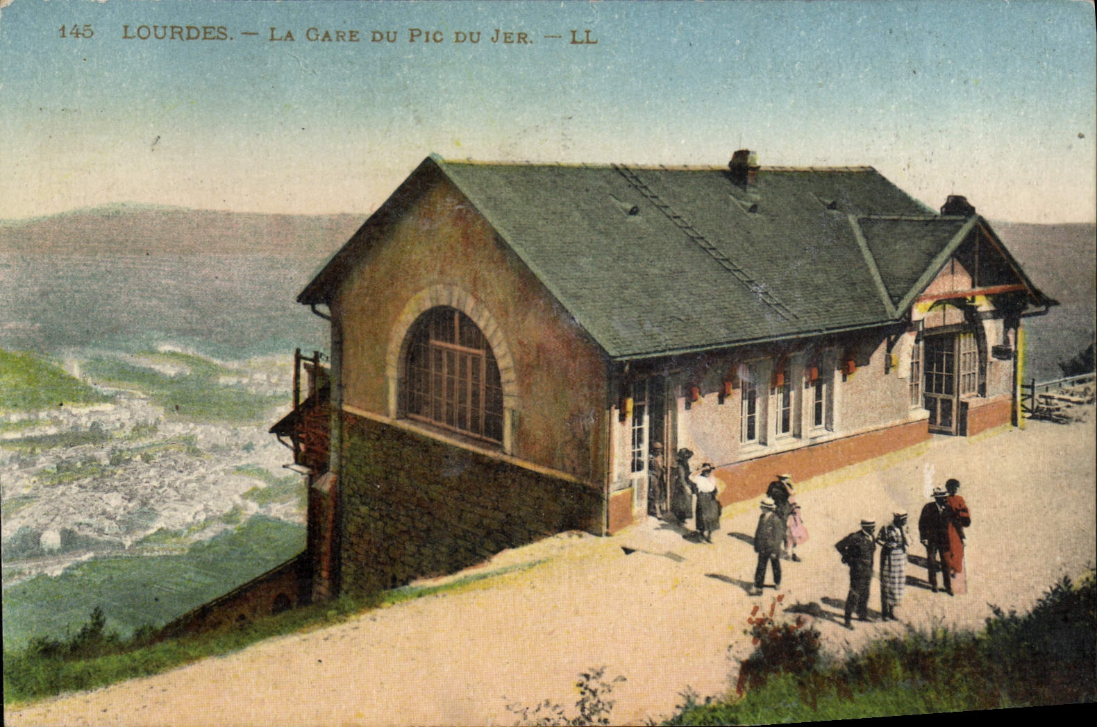 Estación de tren pesada de la POSTAL de la VENDIMIA del pico de Jer