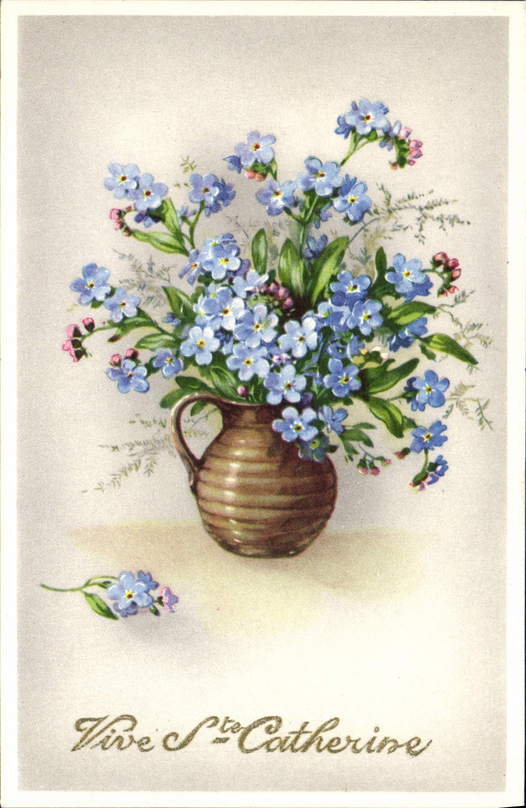 VINTAGE POSTCARD Fantaisie Lives co. Catherine Fleurs