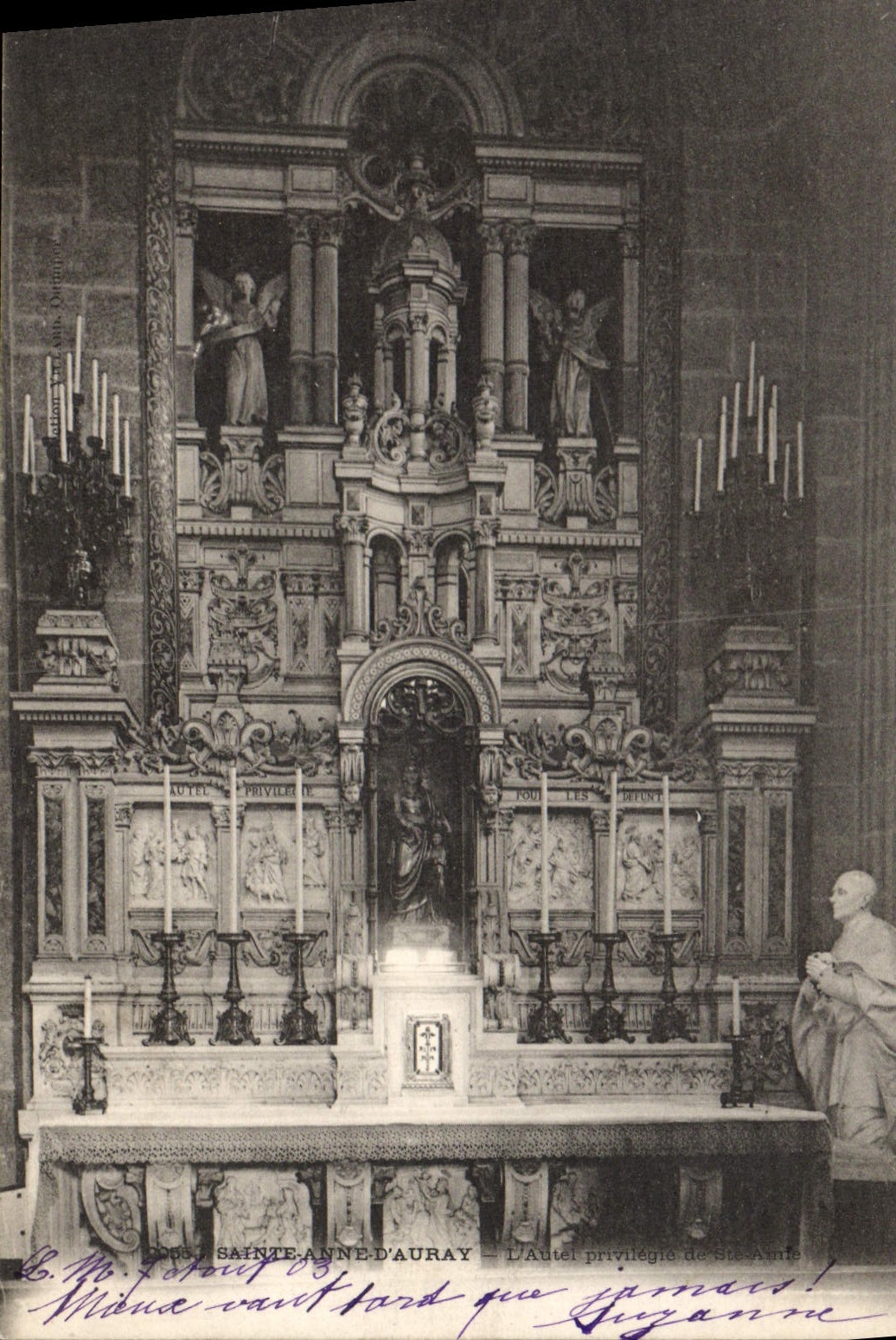 VINTAGE POSTCARD Sainte Anne D' Auray the privileged furnace bridge of co. Anne