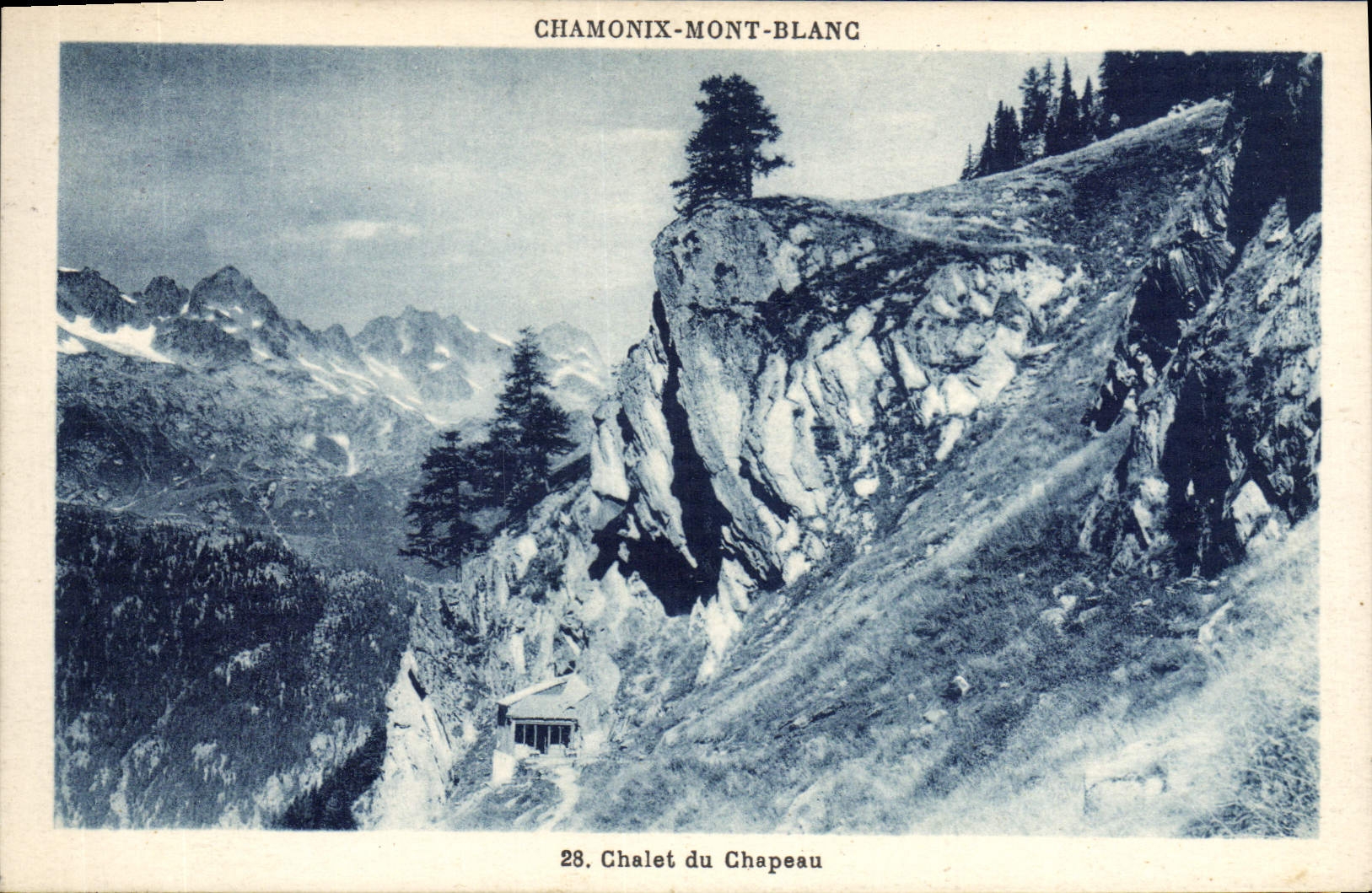 VINTAGE POSTCARD Chamonix Mont Blanc Country cottage of the Hat Daguin School and Center Clock industry