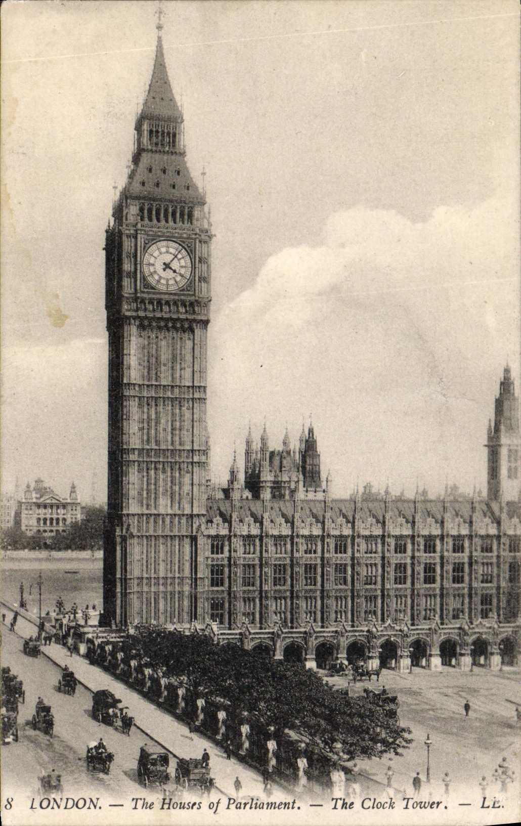 VINTAGE POSTCARD London The Houses Off Parliament The clock tower