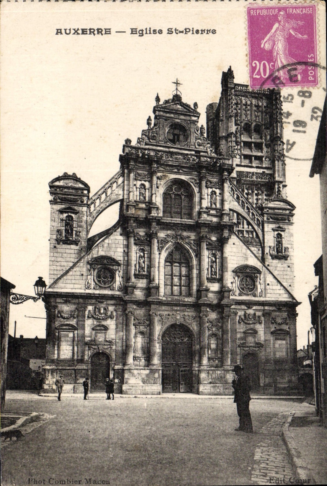VINTAGE POSTCARD Auxerre Church St Pierre