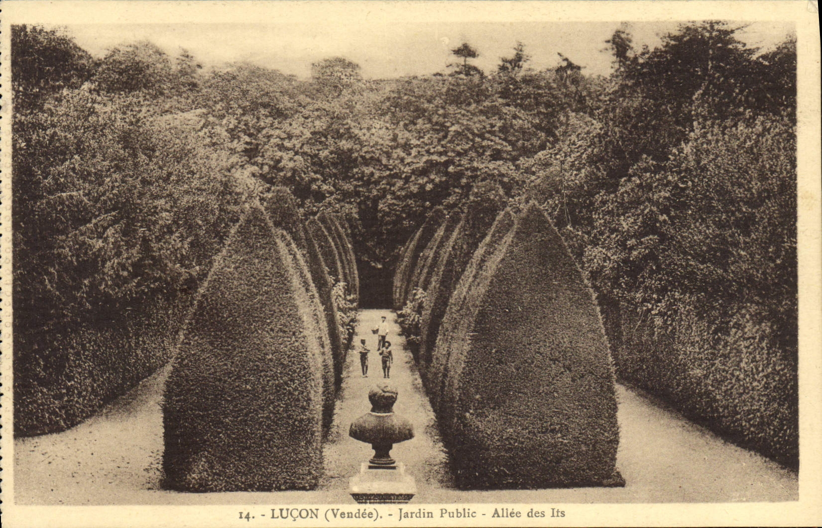 VINTAGE POSTCARD Lucon Public garden Gone of Its