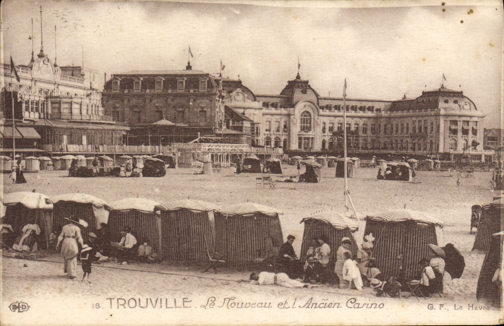 VINTAGE POSTCARD Trouville the new one and the Old Casino