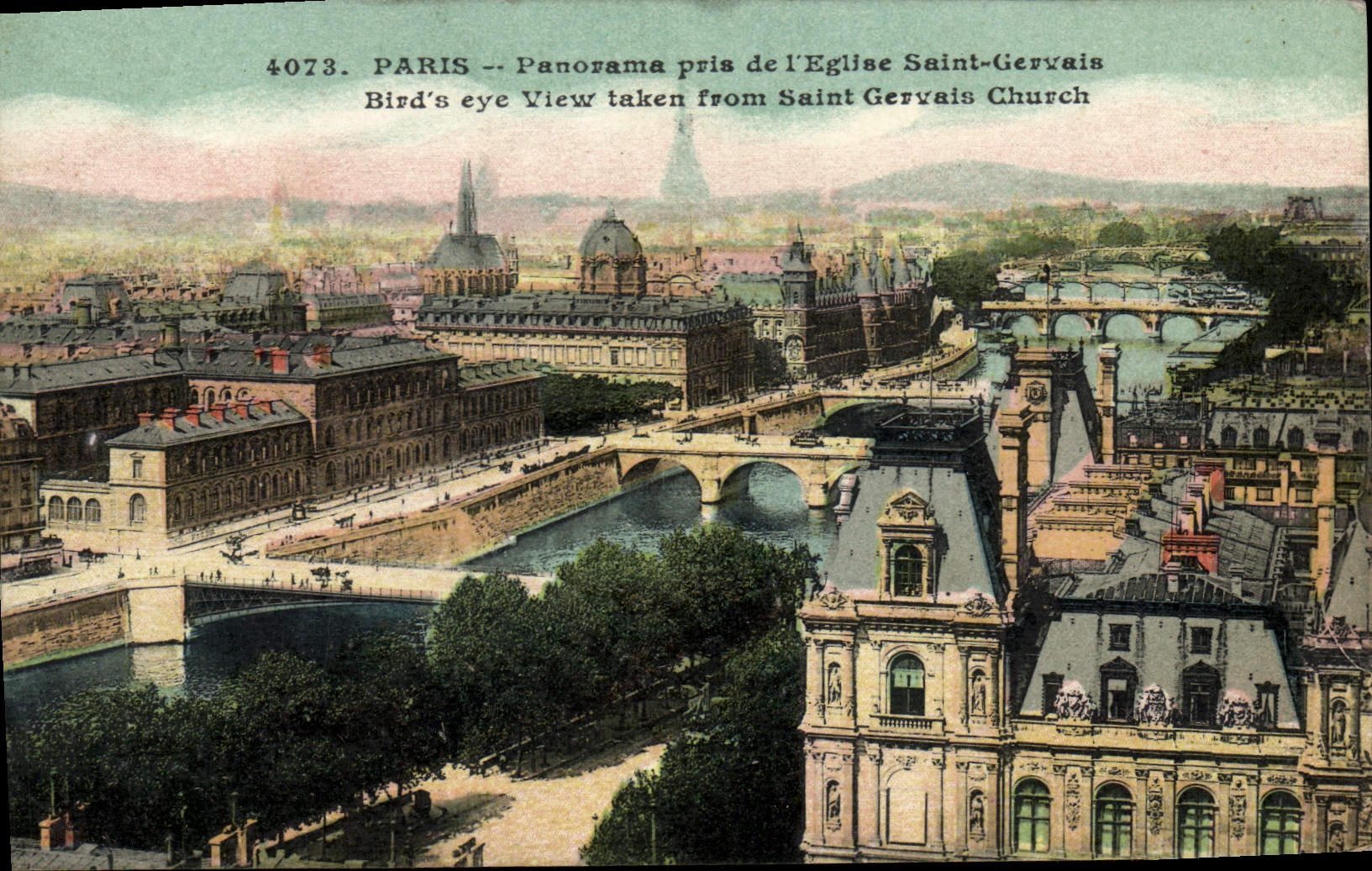 CPA Paris Panorama Pris de L'Eglise Saint Gervais