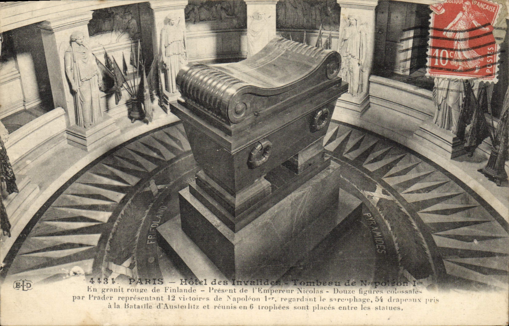 VINTAGE POSTCARD Paris Hotel of the Invalids Tomb of Napoleon 1st