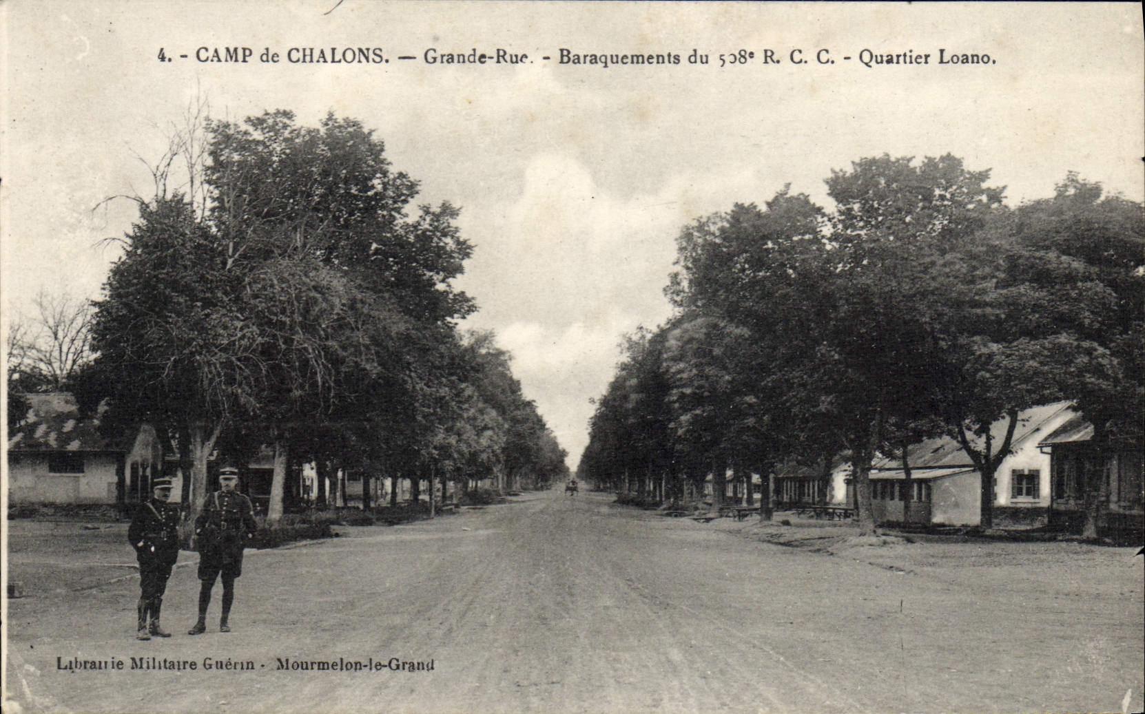 VINTAGE POSTCARD Camp of Trawl-nets Main street Hutments of 508eme RCC District Loano Militaria
