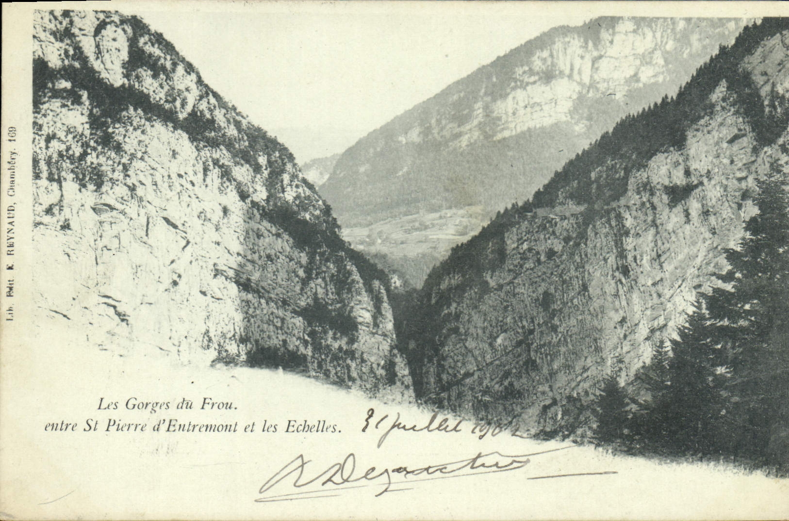 VINTAGE POSTCARD throats of Frou between St Pierre d' Entremont and Scales