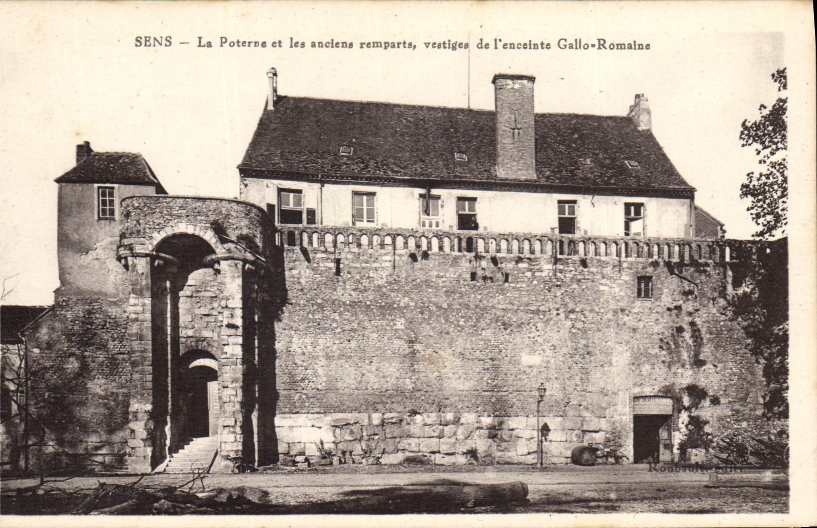 POSTAL Sens Poterre de la VENDIMIA y el vestigio viejo de las paredes de la unidad Gallo romano