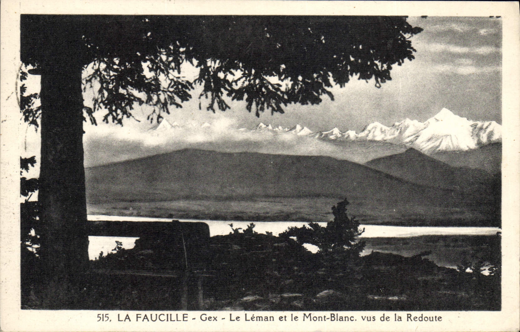 VINTAGE POSTCARD the Gex Sickle Leman and Mont Blanc