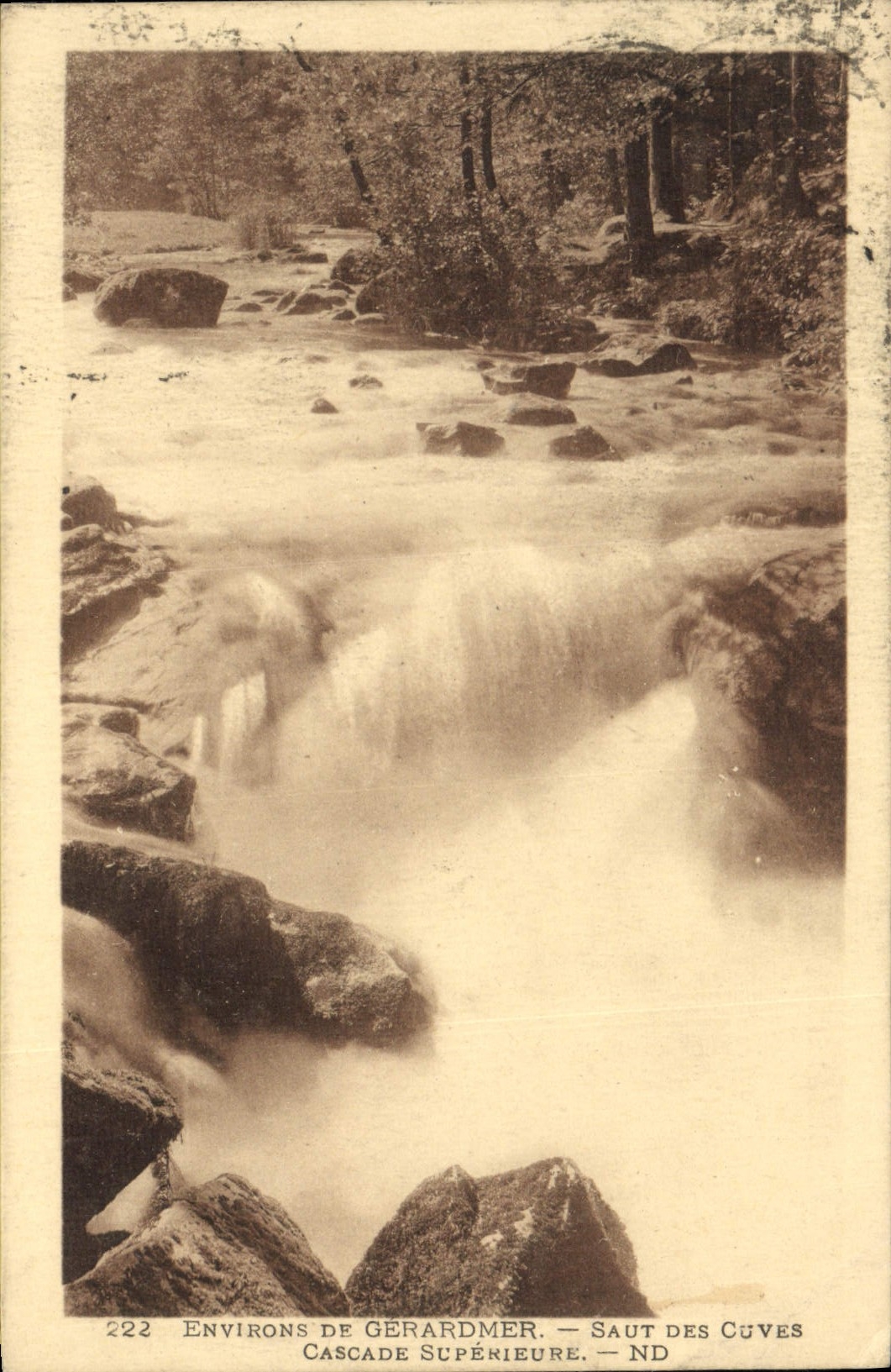 VINTAGE POSTCARD Environs De Gerardmer Saut Of the Tanks Cascades higher