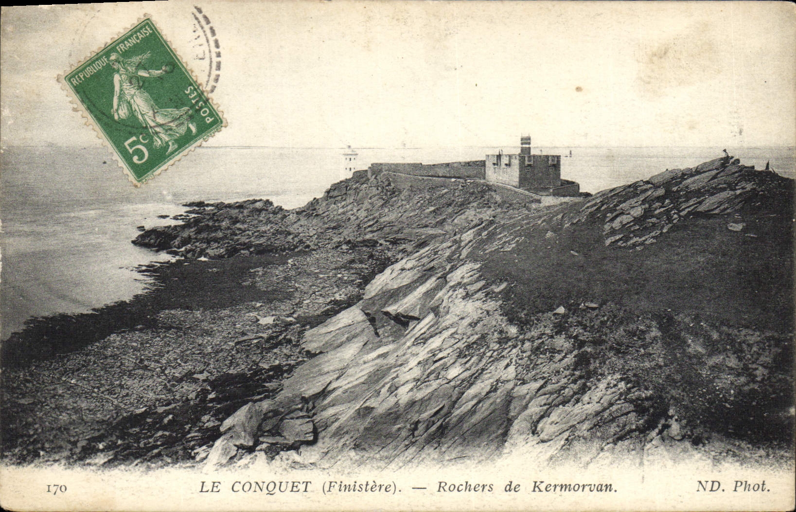 VINTAGE POSTCARD Conquet Rocks of Kermorvam