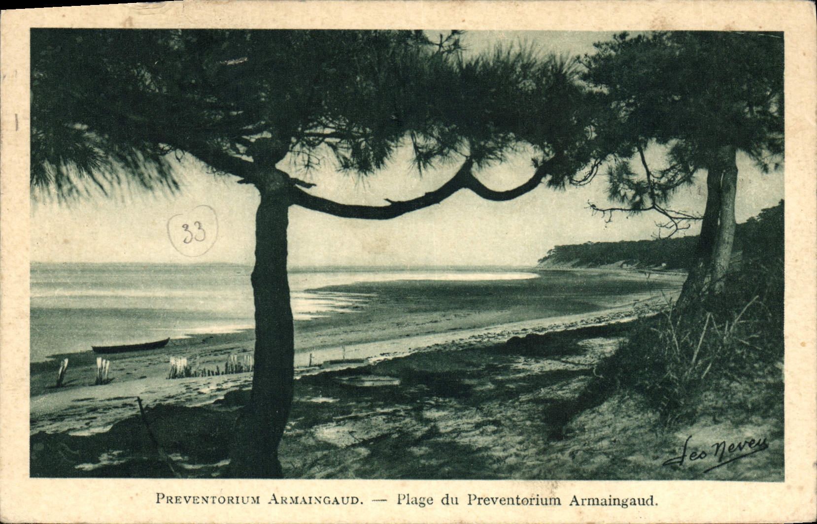 Playa de Armaingaud del sanatorio de la observación de la POSTAL de la VENDIMIA del sanatorio de la observación de Armaingaud